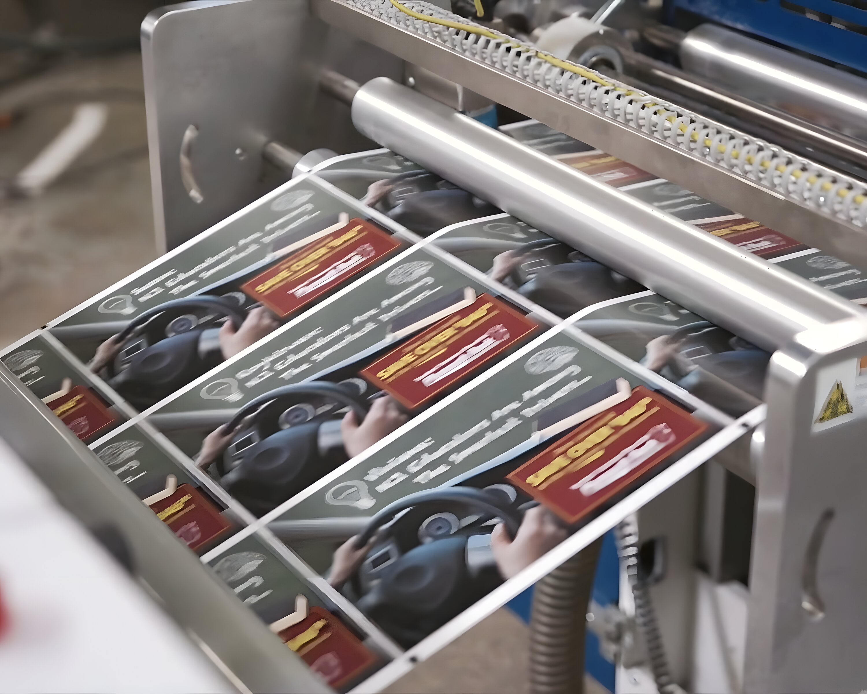 Paper roll staged for web production on the JD Graphic floor